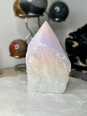 Titanium Rose quartz point TRQ7